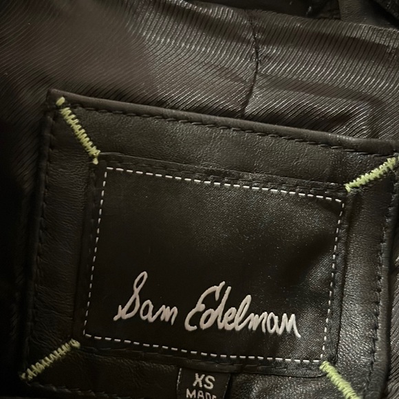 NWT Sam Edelman Black Moto Leather jacket size XS - Picture 4 of 6
